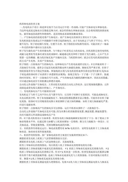 机组轴电流检查方案