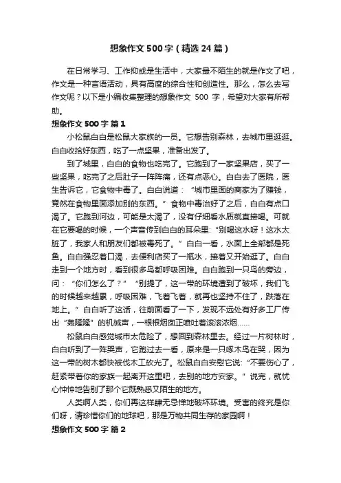 想象作文500字（精选24篇）