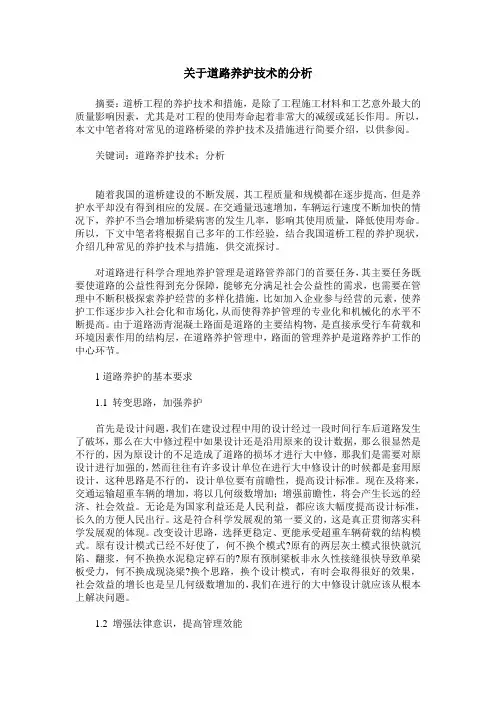 关于道路养护技术的分析