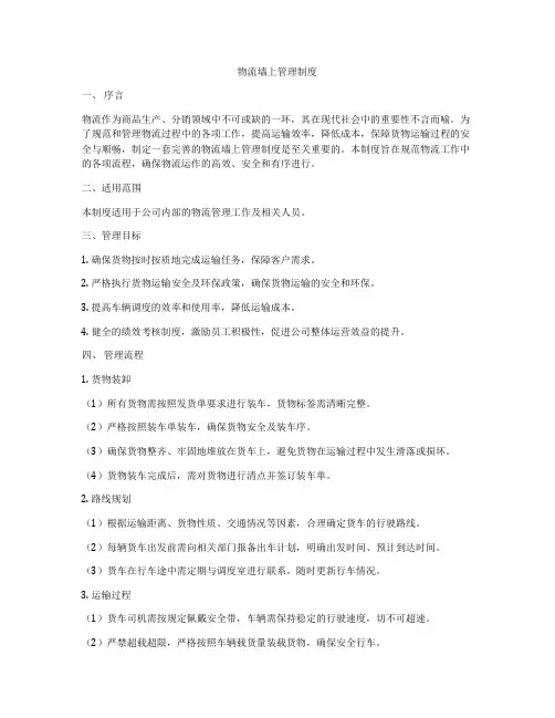 物流墙上管理制度