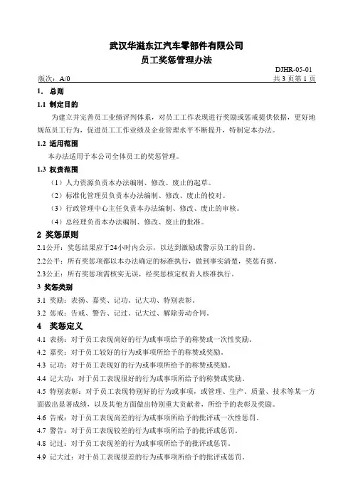 5.1奖惩办法(试行版)