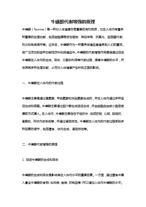 牛磺酸代谢增强的原理
