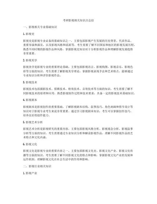 考研影视相关知识点总结