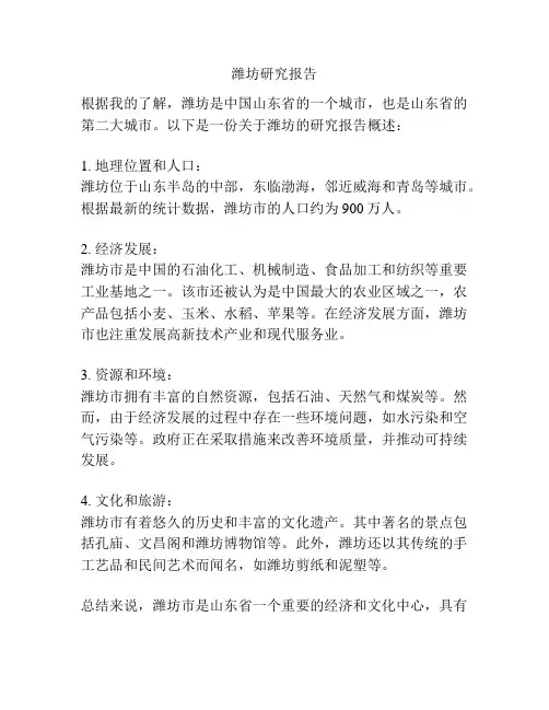 潍坊研究报告