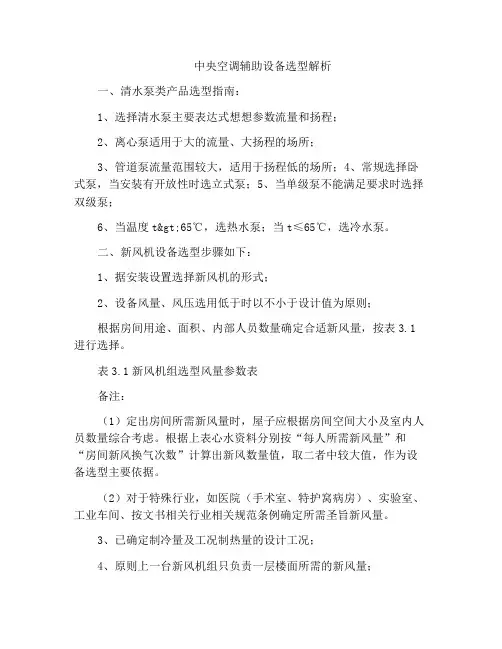 中央空调辅助设备选型解析
