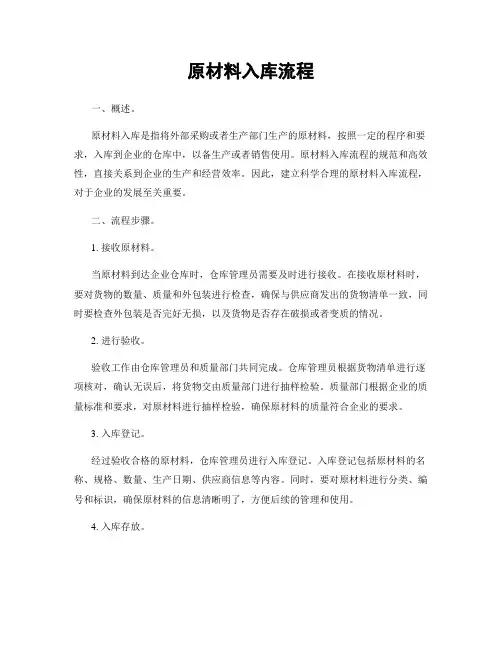 原材料入库流程