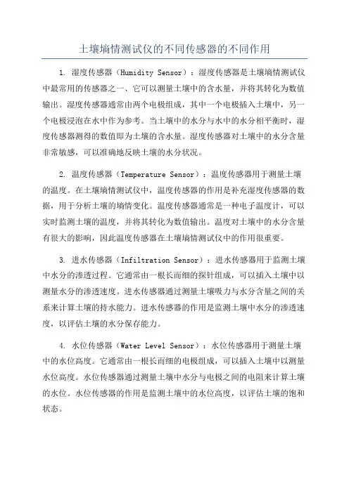 土壤墒情测试仪的不同传感器的不同作用