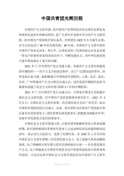 中国共青团简介及光辉历程