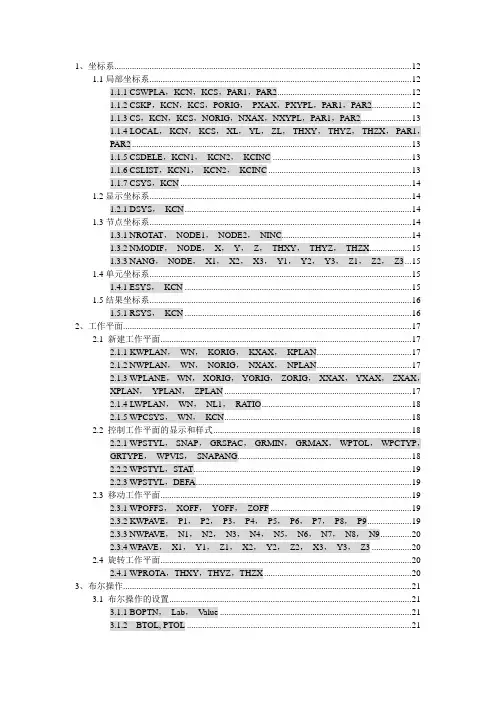 ANSYS常用命令超完善中文版