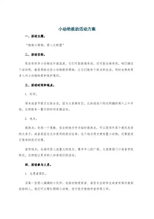 小动物救助活动方案