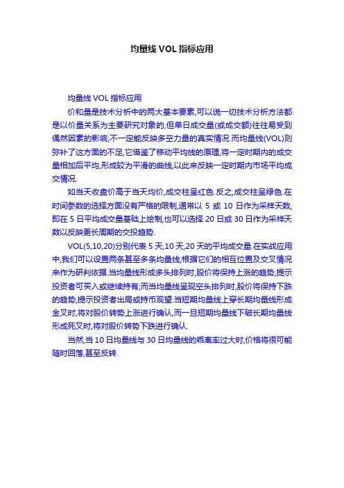 均量线VOL指标应用