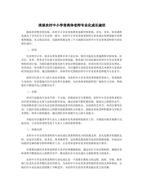 浅谈农村中小学音美体老师专业化成长途径
