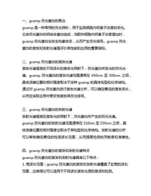 gcamp荧光蛋白的激发和发射光谱
