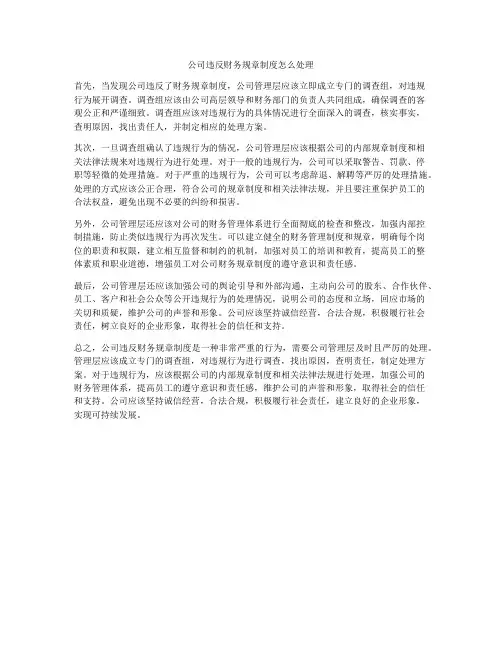 公司违反财务规章制度怎么处理