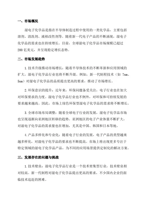 2024年湿电子化学品行业市场调研与发展趋势分析报告