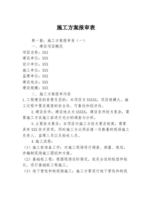 施工方案报审表