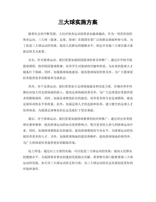 三大球实施方案