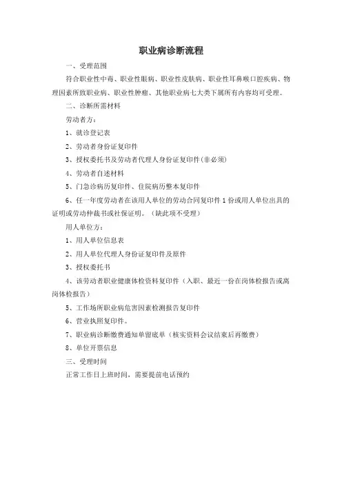 职业病诊断流程