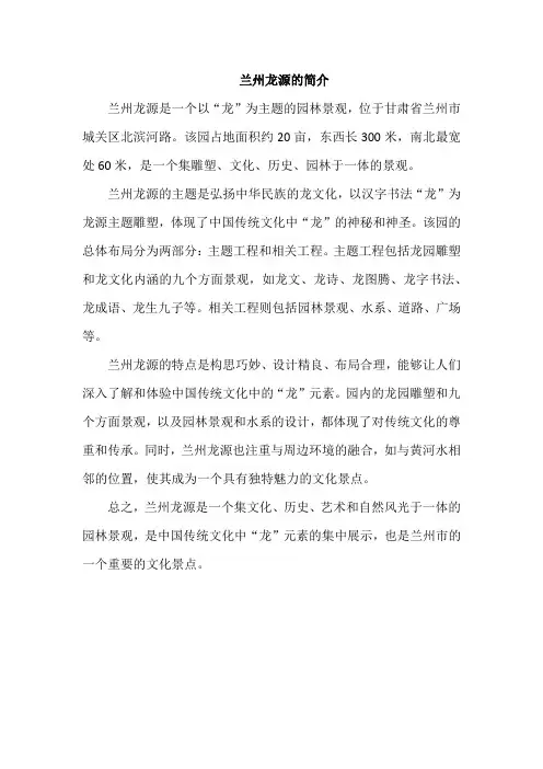 兰州龙源的简介