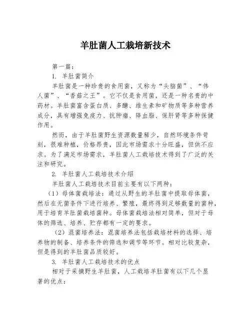 羊肚菌人工栽培新技术