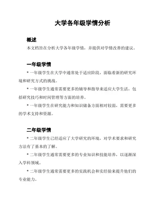 大学各年级学情分析