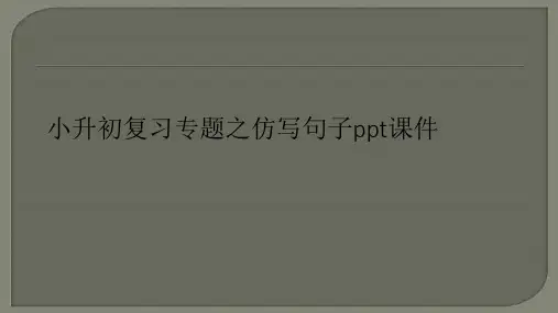 小升初复习专题之仿写句子ppt课件