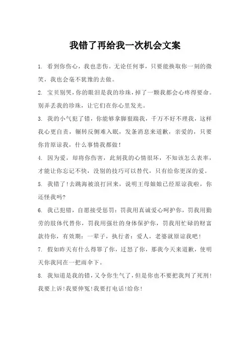 我错了再给我一次机会文案