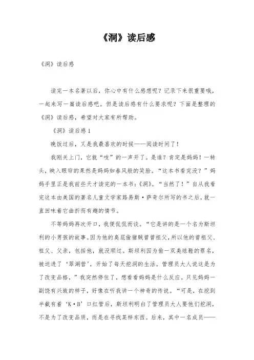 《洞》读后感