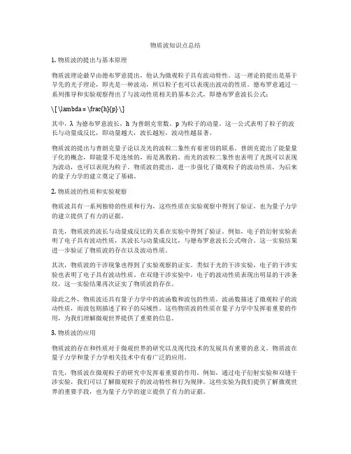 物质波知识点总结