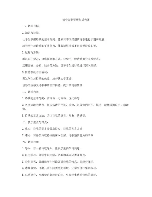 初中诗歌整理归类教案