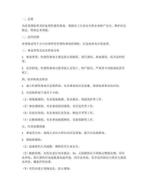 灼烫伤事故应急预案