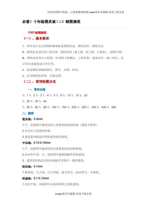 必看!十年绘图员谈CAD制图规范