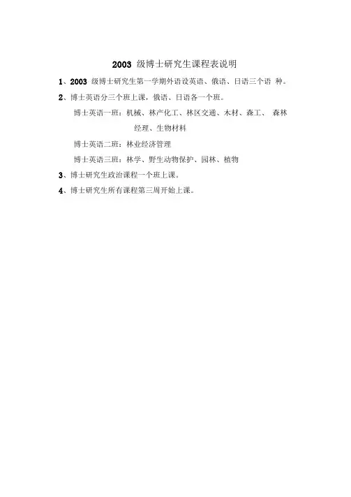博士研究生课程表