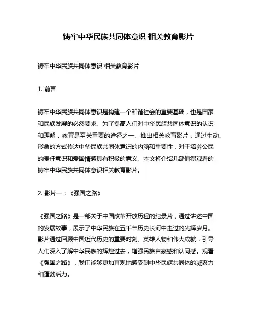 铸牢中华民族共同体意识 相关教育影片