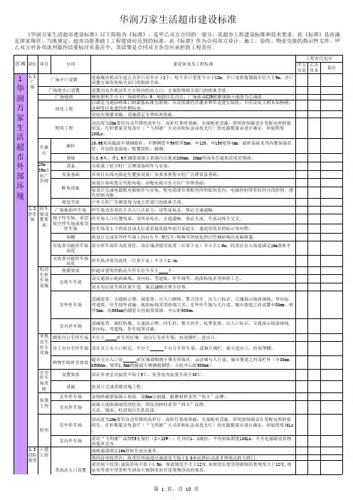 华润万家生活超市建设标准(原版)