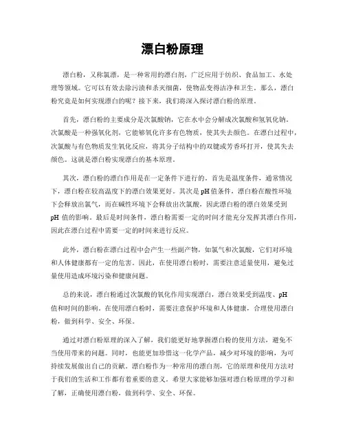 漂白粉原理