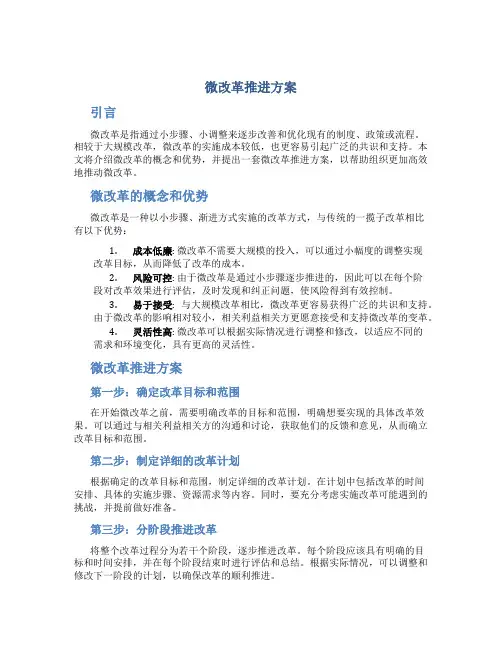 微改革推进方案