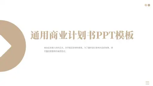 商业计划书  PPT模板