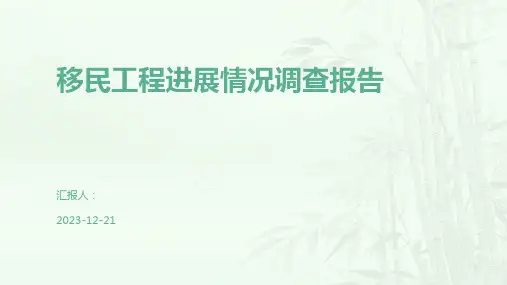 移民工程进展情况调查报告