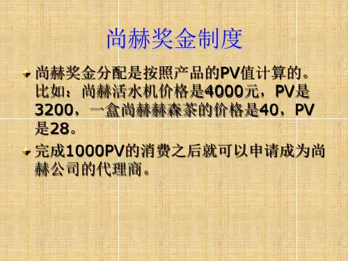 尚赫奖金制度