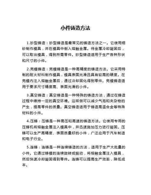 小件铸造方法