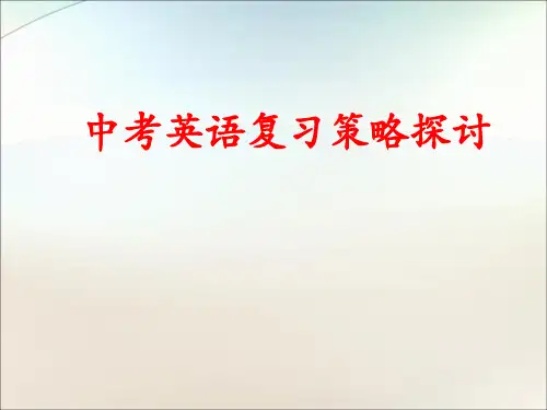 九年级英语复习：策略 课件(共113张PPT)