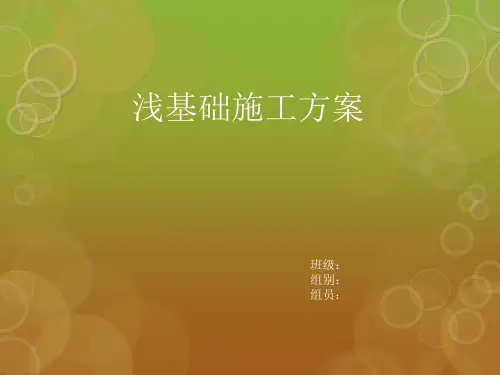 浅基础施工方案培训资料(共 41张PPT)