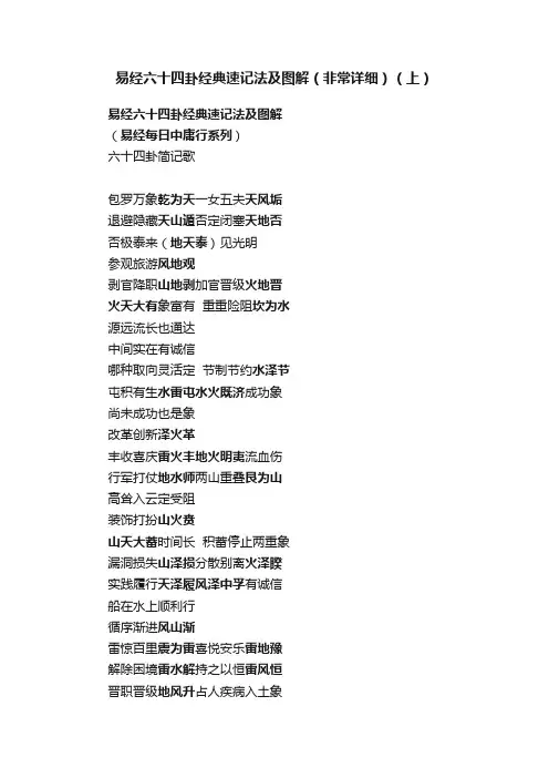 易经六十四卦经典速记法及图解（非常详细）（上）