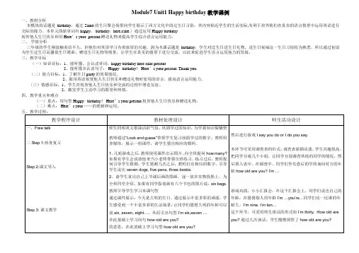 Module7Unit1Happybirthday教学课例