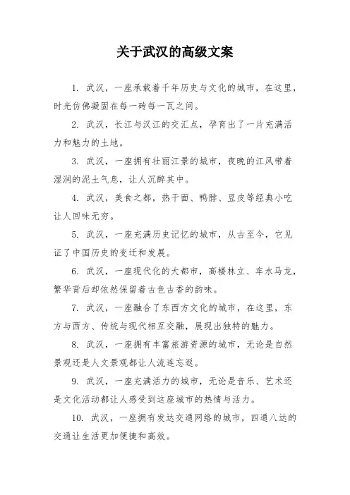 关于武汉的高级文案