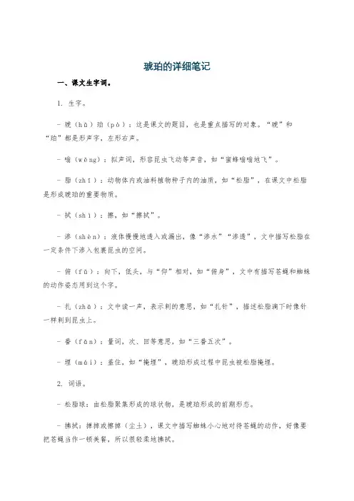琥珀的详细笔记