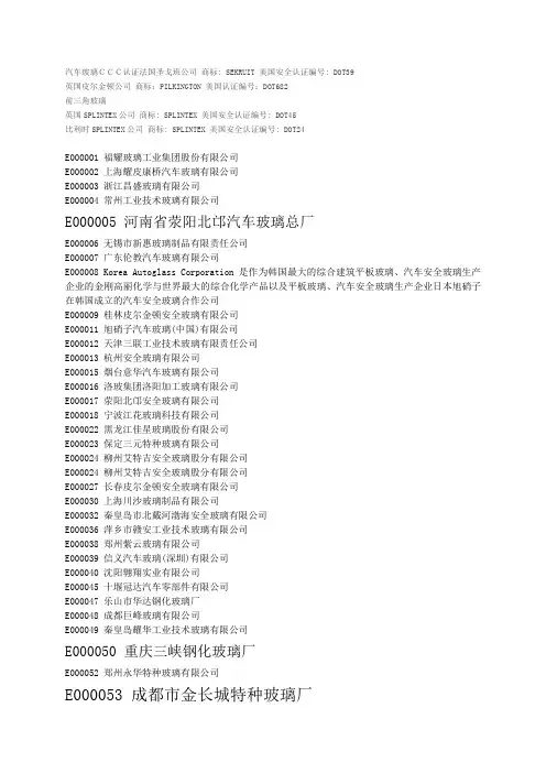 汽车玻璃生产厂家