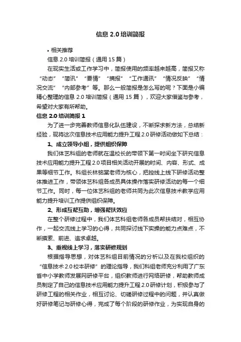 信息2.0培训简报