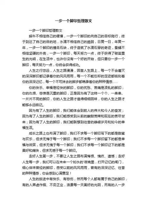 一步一个脚印哲理散文